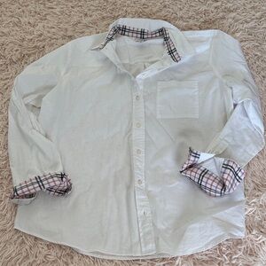 J. Crew White Shirt with Plaid Trim. Super pretty. Worn once.